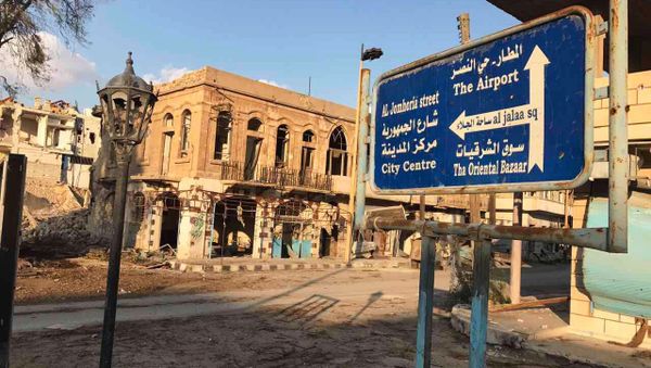 Buildings destroyed during combat activities in the residential part of Ancient Palmyra in Homs Governorate, Syria - Sputnik International