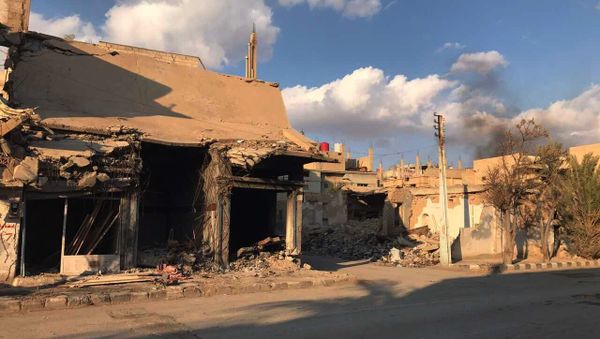 Buildings destroyed during combat activities in the residential part of Ancient Palmyra in Homs Governorate, Syria - Sputnik International