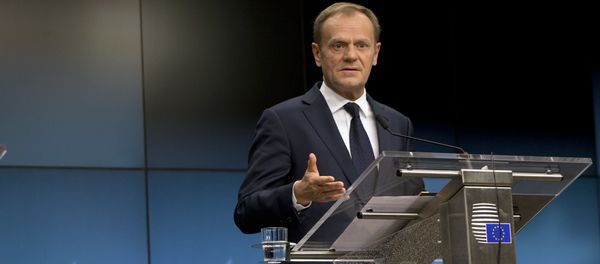 European Council President Donald Tusk speaks during a media conference at the end of an EU summit in Brussels European Council President Donald Tusk speaks during a media conference at the end of an EU summit in Brussels - Sputnik International