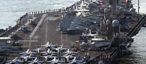 U.S. aircraft carrier USS Carl Vinson arrives for an annual joint military exercise called Foal Eagle between South Korea and U.S, at the port of Busan, South Korea, March 15, 2017. U.S. aircraft carrier USS Carl Vinson arrives for an annual joint military exercise called Foal Eagle between South Korea and U.S, at the port of Busan, South Korea, March 15, 2017. - Sputnik International