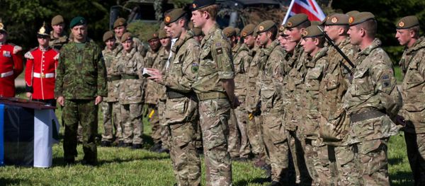 Britain's Prince Harry attends a special ceremony with presentation of the British Certificates of Commendation to Estonian servicemen during NATO's Spring Storm exercise in Otepaa, Estonia, Saturday, May 17, 2014. - Sputnik International