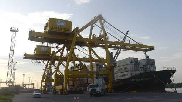 A container ship at Chua Ve container port in the northeastern coastal city of Hai Phong (File) - Sputnik International