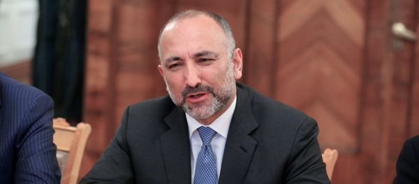 Afghanistan President's national security advisor Hanif Atmar during a meeting with Russian Foreign Minister Sergei Lavrov at the Russian Foreign Ministry's Reception House Afghanistan President's national security advisor Hanif Atmar during a meeting with Russian Foreign Minister Sergei Lavrov at the Russian Foreign Ministry's Reception House - Sputnik International