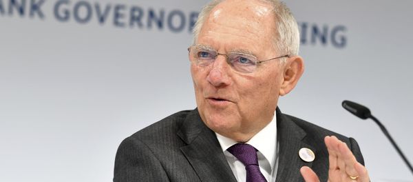 German Finance Minister Wolfgang Schaeuble speaks during a news conference during the G20 finance ministers meeting in Baden-Baden, southern Germany, Saturday, March 18, 2017 German Finance Minister Wolfgang Schaeuble speaks during a news conference during the G20 finance ministers meeting in Baden-Baden, southern Germany, Saturday, March 18, 2017 - Sputnik International