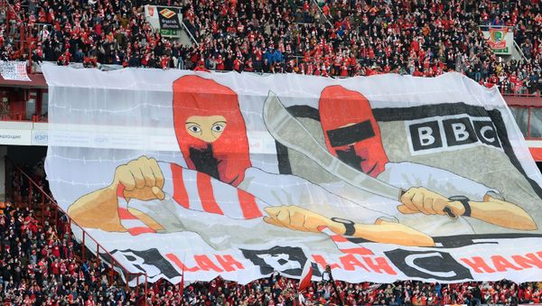 Lokomotiv fans during the Russian Football Premier League championship's round 20 match between FC Lokomotiv (Moscow) and FC Spartak (Moscow) - Sputnik International