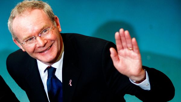 Sinn Fein chief negotiator Martin McGuinness visits the count centre in Ballymena, northern Ireland, March 8, 2007. - Sputnik International