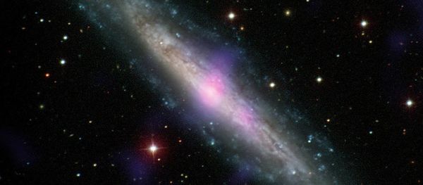 NGC 1448, a galaxy with an active galactic nucleus, is seen in this image combining data from the Carnegie-Irvine Galaxy Survey in the optical range and NuSTAR in the X-ray range. - Sputnik International