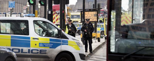 Police officers cordon off the territory near the U.K. Parliament in London where an assailant attacked a police officer and pedestrians Police officers cordon off the territory near the U.K. Parliament in London where an assailant attacked a police officer and pedestrians - Sputnik International