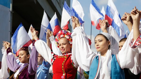 Celebrations of the Crimea National Flag Day in Simferopol Celebrations of the Crimea National Flag Day in Simferopol - Sputnik International
