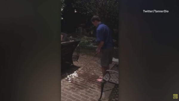 Man Uses Golf Ball Hail to Work on Game - Sputnik International