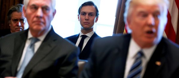 White House advisors Jared Kushner and Steve Bannon look on as U.S. President Donald Trump (R), flanked by Secretary of State Rex Tillerson (2nd L), holds a cabinet meeting at the White House in Washington, U.S. White House advisors Jared Kushner and Steve Bannon look on as U.S. President Donald Trump (R), flanked by Secretary of State Rex Tillerson (2nd L), holds a cabinet meeting at the White House in Washington, U.S. - Sputnik International
