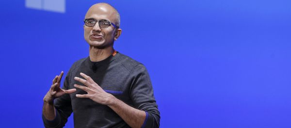 In this Jan. 21, 2015, file photo, Microsoft CEO Satya Nadella speaks at an event demonstrating the new features of Windows 10 at the company's headquarters in Redmond, Wash. - Sputnik International