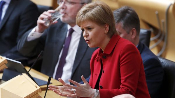 Scotland's First Minister Nicola Sturgeon speaks in the chamber on the second day of the 'Scotland's Choice' debate on a motion to seek the authority to hold an indpendence referendum, at the Scottish Parliament in Edinburgh Scotland's First Minister Nicola Sturgeon speaks in the chamber on the second day of the 'Scotland's Choice' debate on a motion to seek the authority to hold an indpendence referendum, at the Scottish Parliament in Edinburgh - Sputnik International