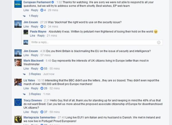 Question to Guy Verhofstadt's Facebook live: Do you think Britain is blackmailing the EU on the issue of security and intelligence? Question to Guy Verhofstadt's Facebook live: Do you think Britain is blackmailing the EU on the issue of security and intelligence? - Sputnik International