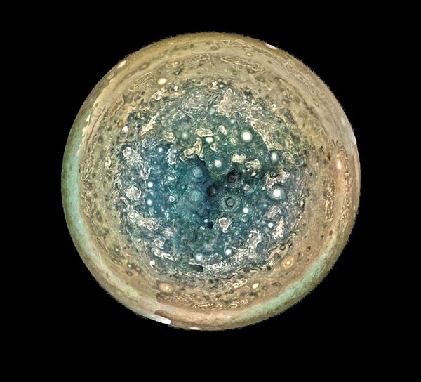 The Six Sisters, a mosaic of Jupiter made in photoshop based on photos from Juno's last three flybys.  - Sputnik International