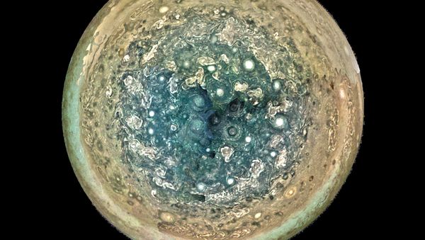 The Six Sisters, a mosaic of Jupiter made in photoshop based on photos from Juno's last three flybys. The Six Sisters, a mosaic of Jupiter made in photoshop based on photos from Juno's last three flybys. - Sputnik International