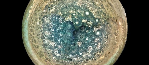 The Six Sisters, a mosaic of Jupiter made in photoshop based on photos from Juno's last three flybys. - Sputnik International