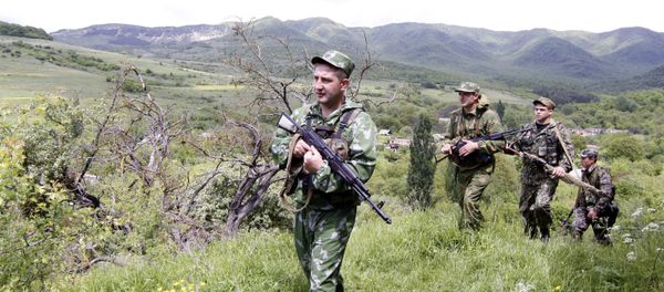 Patrolling the Georgian -- South Ossetian border in Disev village. Patrolling the Georgian -- South Ossetian border in Disev village. - Sputnik International