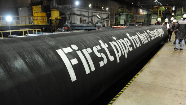 A handout by Nord Stream 2 claims to show the first pipes for the Nord Stream 2 project at a plant of OMK, which is one of the three pipe suppliers selected by Nord Stream 2 AG, in Vyksa, Russia, in this undated photo provided to Reuters on March 23, 2017 A handout by Nord Stream 2 claims to show the first pipes for the Nord Stream 2 project at a plant of OMK, which is one of the three pipe suppliers selected by Nord Stream 2 AG, in Vyksa, Russia, in this undated photo provided to Reuters on March 23, 2017 - Sputnik International