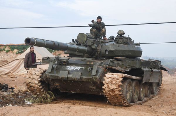 Syrian army troops during an assault on the city of Halfaya in the north of the Hama Governorate Syrian army troops during an assault on the city of Halfaya in the north of the Hama Governorate - Sputnik International