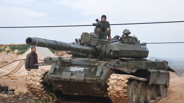 Syrian army troops during an assault on the city of Halfaya in the north of the Hama Governorate Syrian army troops during an assault on the city of Halfaya in the north of the Hama Governorate - Sputnik International