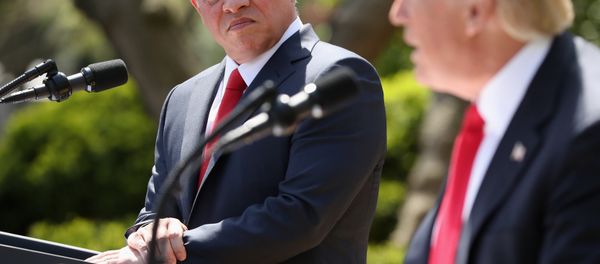Jordan's King Abdullah II listens as President Donald Trump speaks during their news conference in the Rose Garden at the White House in Washington, Wednesday, April 5, 2017 - Sputnik International