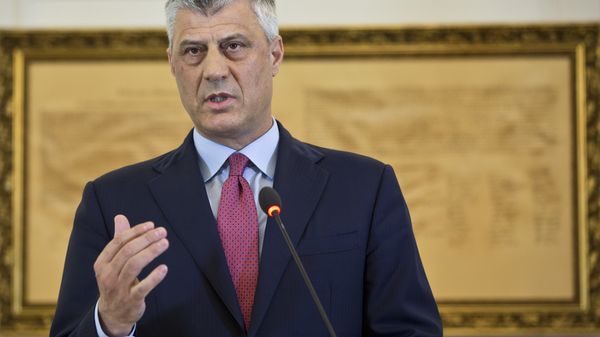 Kosovo President Hashim Thaci during a press conference in capital Pristina, Kosovo. File photo  - Sputnik International