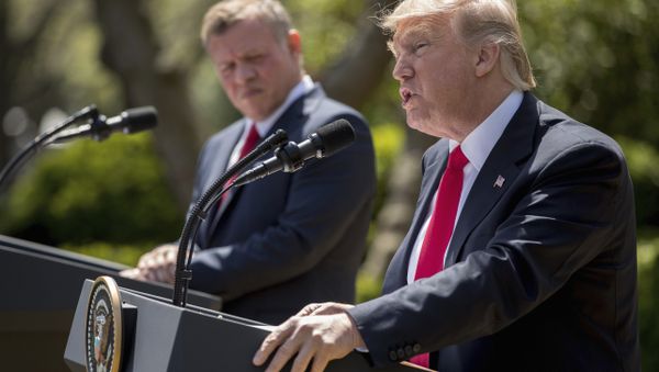 President Donald Trump speaks during a news conference with Jordan's King Abdullah II, Wednesday, April 5, 2017, in the Rose Garden of the White House in Washington. (AP Photo/Andrew Harnik) President Donald Trump speaks during a news conference with Jordan's King Abdullah II, Wednesday, April 5, 2017, in the Rose Garden of the White House in Washington. (AP Photo/Andrew Harnik) - Sputnik International
