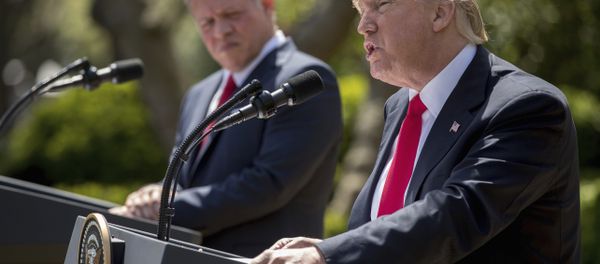 President Donald Trump speaks during a news conference with Jordan's King Abdullah II, Wednesday, April 5, 2017, in the Rose Garden of the White House in Washington. (AP Photo/Andrew Harnik) President Donald Trump speaks during a news conference with Jordan's King Abdullah II, Wednesday, April 5, 2017, in the Rose Garden of the White House in Washington. (AP Photo/Andrew Harnik) - Sputnik International