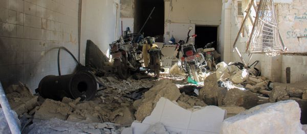 A picture taken on April 4, 2017 shows destruction at a hospital in Khan Sheikhun, a rebel-held town in the northwestern Syrian Idlib province, following a suspected toxic gas attack. A picture taken on April 4, 2017 shows destruction at a hospital in Khan Sheikhun, a rebel-held town in the northwestern Syrian Idlib province, following a suspected toxic gas attack. - Sputnik International