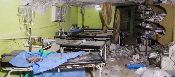 A picture taken on April 4, 2017 shows destruction at a hospital room in Khan Sheikhun, a rebel-held town in the northwestern Syrian Idlib province, following a suspected toxic gas attack. A picture taken on April 4, 2017 shows destruction at a hospital room in Khan Sheikhun, a rebel-held town in the northwestern Syrian Idlib province, following a suspected toxic gas attack. - Sputnik International