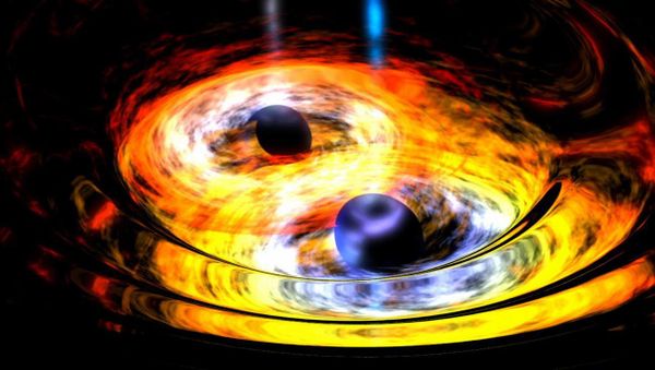 Two black holes on way to becoming one artist concept - Sputnik International