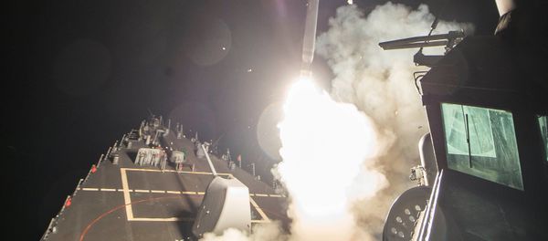 U.S. Navy guided-missile destroyer USS Ross (DDG 71) fires a tomahawk land attack missile in Mediterranean Sea which U.S. Defense Department said was a part of cruise missile strike against Syria on April 7, 2017. U.S. Navy guided-missile destroyer USS Ross (DDG 71) fires a tomahawk land attack missile in Mediterranean Sea which U.S. Defense Department said was a part of cruise missile strike against Syria on April 7, 2017. - Sputnik International