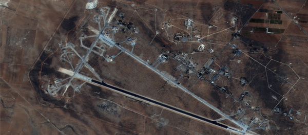 This Oct. 7, 2016 satellite image released by the U.S. Department of Defense shows Shayrat air base in Syria. The United States blasted a Syrian air base with a barrage of cruise missiles on Friday, April 7, 2017 in fiery retaliation for this week's gruesome chemical weapons attack against civilians. This Oct. 7, 2016 satellite image released by the U.S. Department of Defense shows Shayrat air base in Syria. The United States blasted a Syrian air base with a barrage of cruise missiles on Friday, April 7, 2017 in fiery retaliation for this week's gruesome chemical weapons attack against civilians. - Sputnik International