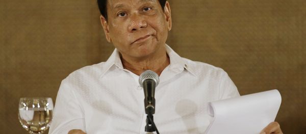 In this Monday, March 13, 2017 file photo, Philippine President Rodrigo Duterte reacts during a press conference at the Malacanang presidential palace in Manila, Philippines. In this Monday, March 13, 2017 file photo, Philippine President Rodrigo Duterte reacts during a press conference at the Malacanang presidential palace in Manila, Philippines. - Sputnik International