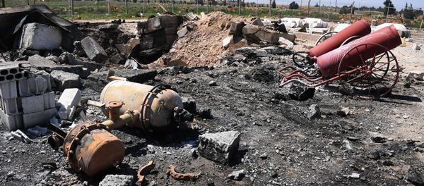 Aftermath of the US missile attack on the Syrian military airbase Aftermath of the US missile attack on the Syrian military airbase - Sputnik International