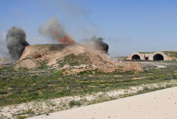 Aftermath of the US missile attack on a Syrian military airbase Aftermath of the US missile attack on a Syrian military airbase - Sputnik International