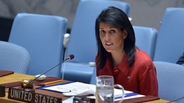 US Ambassador to the UN and UN security council president, Nikki Haley speaks during an United Nations Security Council meeting on Syria, at the UN headquarters in New York US Ambassador to the UN and UN security council president, Nikki Haley speaks during an United Nations Security Council meeting on Syria, at the UN headquarters in New York - Sputnik International