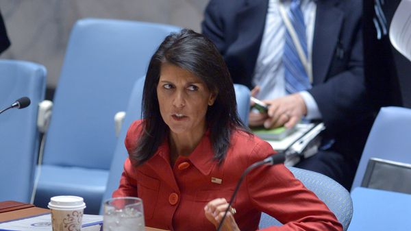 US Ambassador to the UN and current UN Security Council president, Nikki Haley arrives for a United Nations Security Council meeting on Syria, at the UN headquarters in New York - Sputnik International