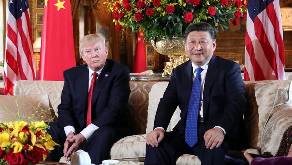 U.S. President Donald Trump welcomes Chinese President Xi Jinping at Mar-a-Lago state in Palm Beach, Florida, U.S., April 6, 2017. U.S. President Donald Trump welcomes Chinese President Xi Jinping at Mar-a-Lago state in Palm Beach, Florida, U.S., April 6, 2017. - Sputnik International