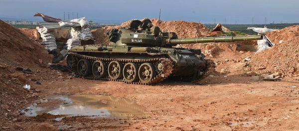 A tank at the Syrian Army's position to the north of Hama A tank at the Syrian Army's position to the north of Hama - Sputnik International