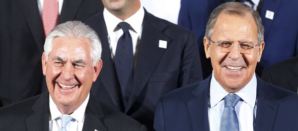 The Russian foreign minister Sergey Lavrov, right, and US Secretary of State Rex Tillerson stand together during the G-20 Foreign Ministers meeting in Bonn, Germany The Russian foreign minister Sergey Lavrov, right, and US Secretary of State Rex Tillerson stand together during the G-20 Foreign Ministers meeting in Bonn, Germany - Sputnik International
