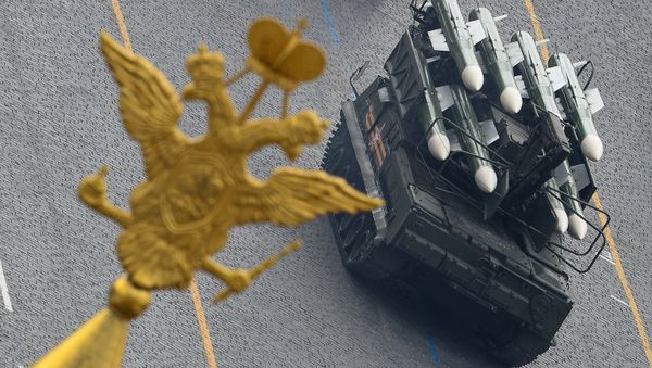 Buk-M2 missile system during a full dress rehearsal of the V-Day Parade on Red Square, Moscow Buk-M2 missile system during a full dress rehearsal of the V-Day Parade on Red Square, Moscow - Sputnik International