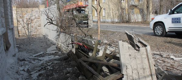 Aftermath of shelling in the town of Luganskoye in the Donetsk Region. File photo - Sputnik International