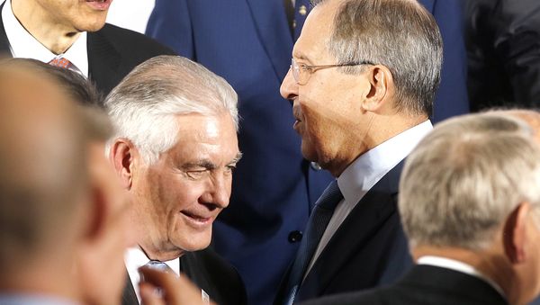 The Russian foreign minister Sergey Lavrov, right, and US Secretary of State Rex Tillerson stand together during the G-20 Foreign Ministers meeting in Bonn, Germany, Thursday, Feb. 16, 2017 The Russian foreign minister Sergey Lavrov, right, and US Secretary of State Rex Tillerson stand together during the G-20 Foreign Ministers meeting in Bonn, Germany, Thursday, Feb. 16, 2017 - Sputnik International
