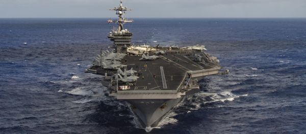 The aircraft carrier USS Carl Vinson (CVN 70) transits the Pacific Ocean January 30, 2017 - Sputnik International