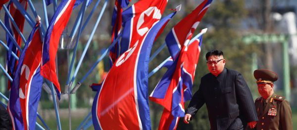 North Korean leader Kim Jong Un arrives for an opening ceremony of a newly constructed residential complex in Ryomyong street in Pyongyang, North Korea April 13, 2017. - Sputnik International