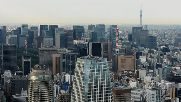 Tokyo's Minato District. Foreground is the Atago Green Hills Mori Tower skyscraper. Foreground, left is the Atago Green Hills Forest Tower skyscraper. Tokyo's Minato District. Foreground is the Atago Green Hills Mori Tower skyscraper. Foreground, left is the Atago Green Hills Forest Tower skyscraper. - Sputnik International