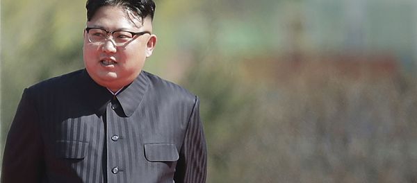 North Korean leader Kim Jong Un arrives for the official opening of the Ryomyong residential area, a collection of more than a dozen apartment buildings, on Thursday, April 13, 2017, in Pyongyang, North Korea. - Sputnik International