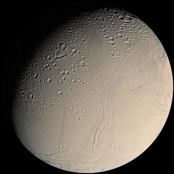 Small inner moon of Saturn, Enceladus seen here in a mosaic of Voyager 2. (File) Small inner moon of Saturn, Enceladus seen here in a mosaic of Voyager 2. (File) - Sputnik International